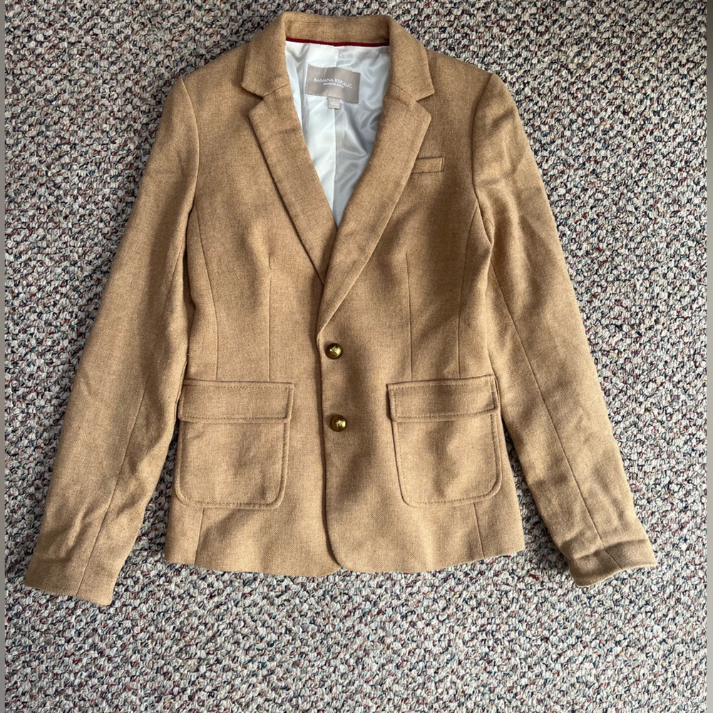 Banana Republic Tan Blazer with Gold Buttons